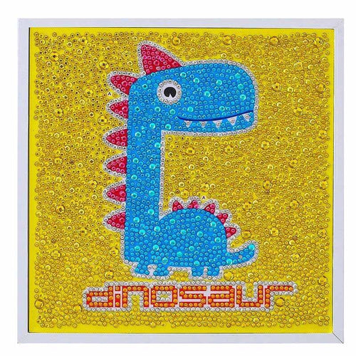 Diamond Painting 5D Kinderen Dinosaurus met Fotolijst