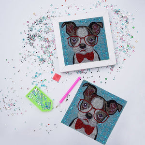 Diamond Painting Kit 5D voor Kinderen - Hond met Fotolijst