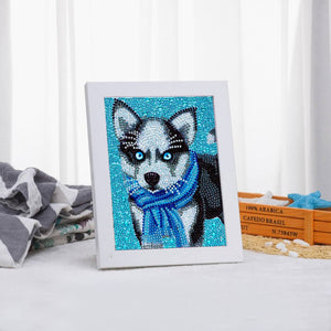 Diamond Painting Kit 5D met Husky Design en Fotolijst