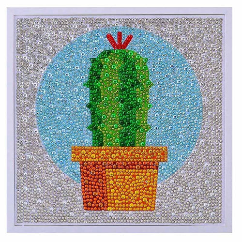Diamond Painting 5D Kinderen Cactus met Fotolijst