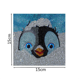 Diamond Painting 5D Kinderen Pinguïn met Fotolijst
