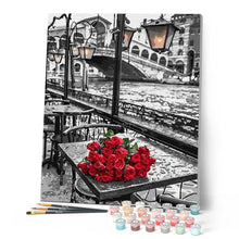 Afbeelding in Gallery-weergave laden, Schilderen op Nummer - Terras en rozenboeket