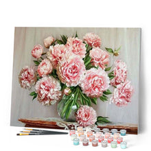 Afbeelding in Gallery-weergave laden, Schilderen op Nummer - Boeket van roze bloemen op een tafel