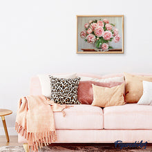 Afbeelding in Gallery-weergave laden, Schilderen op Nummer - Boeket van roze bloemen op een tafel