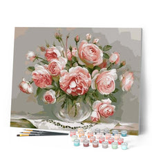 Afbeelding in Gallery-weergave laden, Schilderen op Nummer - Boeket roze bloemen op een kleine tafel