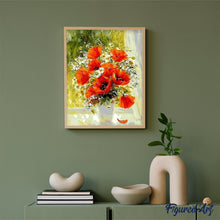 Afbeelding in Gallery-weergave laden, Schilderen op Nummer - Rode bloemen en madeliefjes