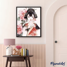 Afbeelding in Gallery-weergave laden, Schilderen op Nummer - Aziatische dame met rozen