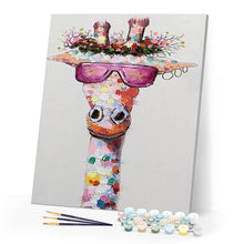 Afbeelding in Gallery-weergave laden, Schilderen op Nummer - Popart giraf met bril