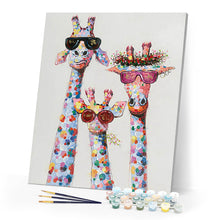Afbeelding in Gallery-weergave laden, Schilderen op Nummer - Popart giraffenfamilie