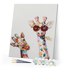 Afbeelding in Gallery-weergave laden, Schilderen op Nummer - Duo van popart giraffen