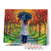 Afbeelding in Gallery-weergave laden, Schilderen op Nummer - Herfst en zwarte paraplu