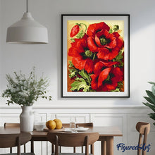 Afbeelding in Gallery-weergave laden, Schilderen op Nummer - Prachtige rode bloemen