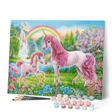 Afbeelding in Gallery-weergave laden, Schilderen op Nummer - Eenhoorns en regenboog