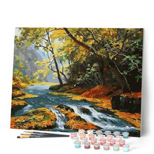 Afbeelding in Gallery-weergave laden, Schilderen op Nummer - Heldere rivier in het bos