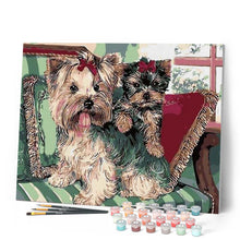 Afbeelding in Gallery-weergave laden, Schilderen op Nummer - Yorkshire terriers op Sofa