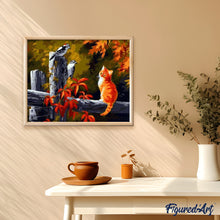 Afbeelding in Gallery-weergave laden, Schilderen op Nummer - Twee vogels en kat