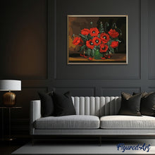 Afbeelding in Gallery-weergave laden, Schilderen op Nummer - Donkerrode bloemen