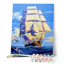Afbeelding in Gallery-weergave laden, Schilderen op Nummer - Boot en meeuwen