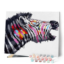 Afbeelding in Gallery-weergave laden, Schilderen op Nummer - Zebra met kleuren