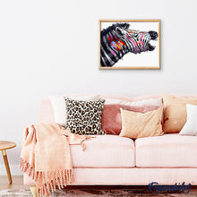 Afbeelding in Gallery-weergave laden, Schilderen op Nummer - Zebra met kleuren
