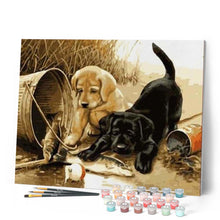 Afbeelding in Gallery-weergave laden, Schilderen op Nummer - Twee honden aan het spelen