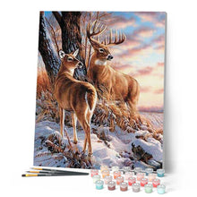 Afbeelding in Gallery-weergave laden, Schilderen op Nummer - Herten in de winter