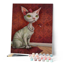 Afbeelding in Gallery-weergave laden, Schilderen op Nummer - Kat met de ketting en sigarettenhouder