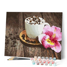 Afbeelding in Gallery-weergave laden, Schilderen op Nummer - Koffie en bloem