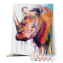 Afbeelding in Gallery-weergave laden, Schilderen op Nummer - Abstracte neushoorn