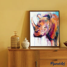 Afbeelding in Gallery-weergave laden, Schilderen op Nummer - Abstracte neushoorn