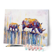 Afbeelding in Gallery-weergave laden, Schilderen op Nummer - Moeder en baby neushoorn