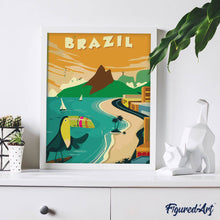 Afbeelding in Gallery-weergave laden, Schilderen op Nummer - Reisposter Brazilië