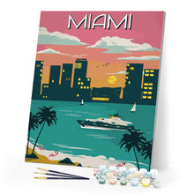 Afbeelding in Gallery-weergave laden, Schilderen op Nummer - Reisposter Miami