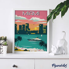 Afbeelding in Gallery-weergave laden, Schilderen op Nummer - Reisposter Miami