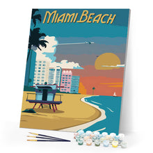 Afbeelding in Gallery-weergave laden, Schilderen op Nummer - Reisposter Miami Beach