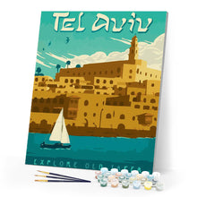 Afbeelding in Gallery-weergave laden, Schilderen op Nummer - Reisposter Tel Aviv