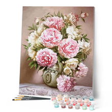 Afbeelding in Gallery-weergave laden, Schilderen op Nummer - Roze en witte bloemen