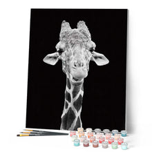 Afbeelding in Gallery-weergave laden, Schilderen op Nummer - Giraffe zwart-wit portret
