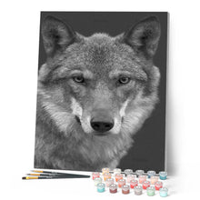 Afbeelding in Gallery-weergave laden, Schilderen op Nummer - De wolf zwart en wit