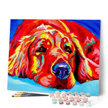 Afbeelding in Gallery-weergave laden, Schilderen op Nummer - Rode hond liggend op de vloer