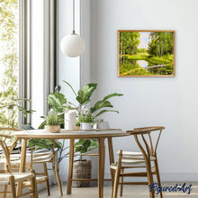 Afbeelding in Gallery-weergave laden, Schilderen op Nummer - Kleine vijver en groen landschap