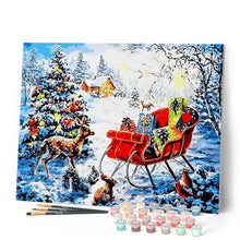 Afbeelding in Gallery-weergave laden, Schilderen op Nummer - Kerstcadeaus op een besneeuwde dag