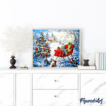 Afbeelding in Gallery-weergave laden, Schilderen op Nummer - Kerstcadeaus op een besneeuwde dag