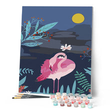 Afbeelding in Gallery-weergave laden, Schilderen op Nummer - Flamingo in de nacht