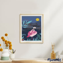 Afbeelding in Gallery-weergave laden, Schilderen op Nummer - Flamingo in de nacht