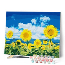 Afbeelding in Gallery-weergave laden, Schilderen op Nummer - Zonnebloemen en blauwe lucht