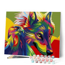 Afbeelding in Gallery-weergave laden, Schilderen op Nummer - Adelaar en wolf Pop-art