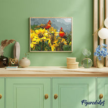 Afbeelding in Gallery-weergave laden, Schilderen op Nummer - Rode vogels en zonnebloemen