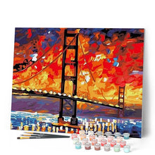 Afbeelding in Gallery-weergave laden, Schilderen op Nummer - San Francisco-brug bij nacht