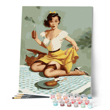 Afbeelding in Gallery-weergave laden, Schilderen op Nummer - Vintage pin-up met picknick